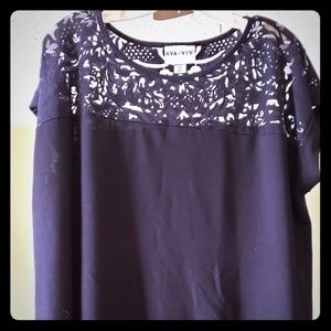 Lace top longer blouse